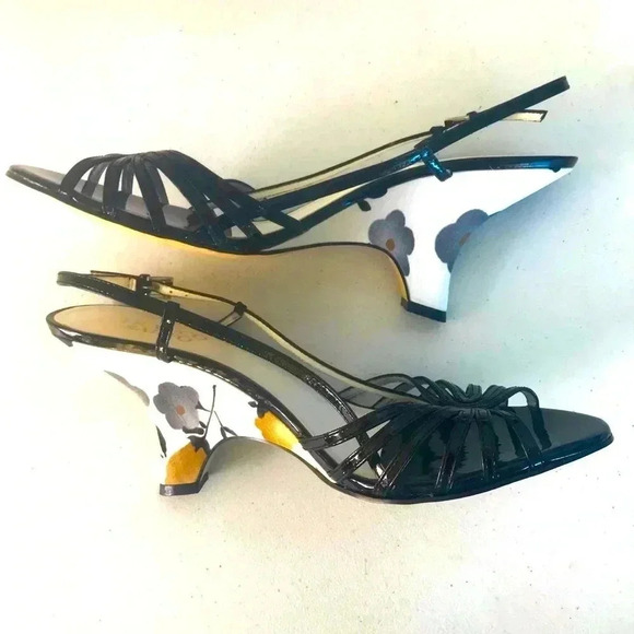 NIB!Franco Sarto - Floral heel pattern- Open Toe Dressey Shoes Size 9 M - Picture 3 of 8